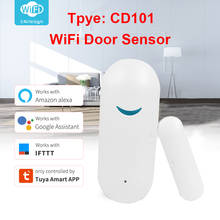 Sensor de puerta inteligente con WiFi, detector de puerta abierto/cerrado Compatible con Alexa, Google Home, SmartLife, 433MHz, 1527 2024 - compra barato