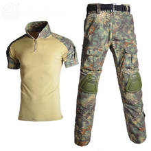 Uniformes de paintball airsoft, camuflagem militar tático de caça, mangas curtas, roupas de verão, homens, mulheres, tiro, cs, traje do exército 2024 - compre barato