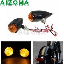 2pcs Black Motorcycle Turn Signal Bullet Indicators Blinker Light Lamp Amber For Harley Sportster Chopper Cafe Racer Universal 2024 - buy cheap