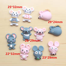 Accesorios para cabujones de resina kawaii, 10 unids/lote, ratón de dibujos animados, novedad 2024 - compra barato