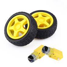 2set/Lot Smart Car Robot Plastic Tire Wheel with DC 3-6v Gear Motor Free Shipping 2024 - buy cheap