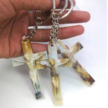 Qigo chaveiro de plástico antigo para homens, corrente de cruz religiosa masculina 2024 - compre barato