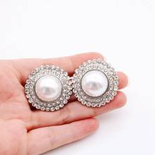 Round Elegant Pearl Rhinestones Sweet Earrings Big Statement Jewelry 2024 - buy cheap