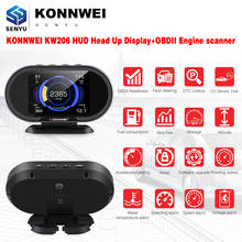KONNWEI-herramienta de diagnóstico automotriz KW206, autoescáner 2 en 1, lector de códigos, adaptador de escaneo, herramientas automáticas, HUD + OBD2, PK Elm327 2024 - compra barato