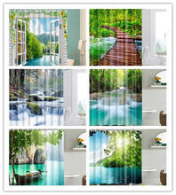 3D Printing Forest Shower Curtain Waterproof  Green Plant Tree Landscape Bath Screen Bathroom Curtain With Hooks 2024 - buy cheap
