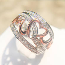 2020 Новое позолоченное Золотое розовое золото сердечко любви "мам" кольцо для женщин ювелирные изделия День матери подарок на Рождество 2024 - купить недорого