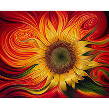 Pintura de diamante redondo/cuadrado completa, cuadro artesanal 5D, bordado de "Flor de girasol", punto de cruz 3D, decoración del hogar, regalo 2024 - compra barato