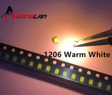 100 pces 1206 (3216) smt branco quente smd montagem em superfície led chip diodo emissor de luz lâmpada smd ultra brilhante componente eletrônico 2024 - compre barato