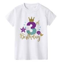 Kids Girls T-shirt for happy Birthday t shirt Summer Children  Cartoon Funny T Shirt kid Tshirt 3 4 5 6 7 8 9 Year Present 2024 - buy cheap