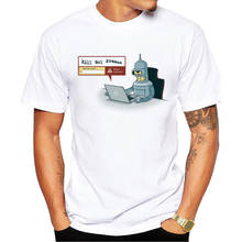 TEEHUB Newest Cartoon Men T-Shirt Short Sleeve Tops Vintage Robot Detector Printed Tshirts Cool t shirts Essential Tee 2024 - buy cheap