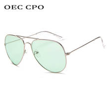 OEC CPO Fashion Clear Color Pilot Sunglasses Women Men Brand Designer Pink Blue Lens Sun Glasses Men Women Outdoor Glasses O644 2024 - buy cheap