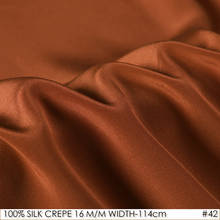 16momme 114cm width SILK CREPE DE CHINE 100% Mulberry Matt Silk for Blouse Women Pants No.42 Reddish Brown 2024 - buy cheap