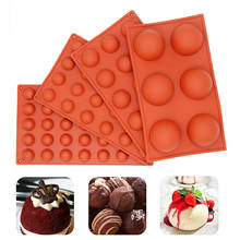 Utensílio para confeitaria de bolo, molde em silicone em formato de hemisférico para bolo de chocolate e doces, moldes fabricantes de cubos de gelo 2024 - compre barato