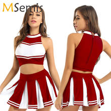 (Top + falda) para chica de secundaria, disfraz de animadora, disfraz de animadora, disfraz de fiesta de Cosplay 2024 - compra barato