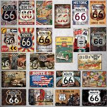 【YZFQ】Historic Route 66 Tin Metal Sign Plaque Metal Vintage Wall Pub Cafe Garage Home Art Shop Gas Station Decor DU-5144A 2024 - buy cheap