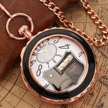 Female Rose Gold Merry Christmas Quartz Pocket Watch Atmospheric White Dial Unique Music Playing Watch New Year Christmas Gift 2024 - buy cheap