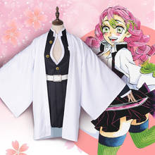 Аниме Demon Slayer Kimetsu No Yaiba костюмы для косплея Kanroji Mitsuri карнавальный костюм кимоно для Хэллоуина нарядное праздничное платье 2024 - купить недорого