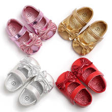 Bowknot Princess Baby Girl Shoes Soft First Walkers Cotton PU Leather Mary Jane Newborn Toddler Shoes For Girls 2024 - buy cheap