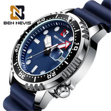 Ben Nevis-reloj deportivo de cuarzo para hombre, cronógrafo con calendario y fecha, correa de silicona, resistente al agua, color azul, 2020 2024 - compra barato