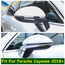 Cubierta de Tira protectora para espejo retrovisor, embellecedor ABS apto para Porsche Cayenne 2018, 2019, 2020, 2021, aspecto mate/cromo/fibra de carbono 2024 - compra barato