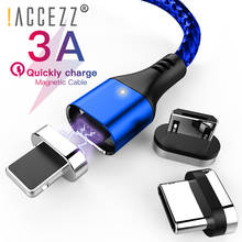 !ACCEZZ 3 in1 Magnetic Charger Cables 8Pin For iPhone 11 12 X Xs Max 8 Plus For Huawei Xiaomi Samsung Fast Charging Data Cable 2024 - buy cheap