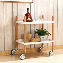 Nordic hotel dining car tea trolley home three-layer hot pot rack multi-function mobile solid wood wine cart 2024 - buy cheap