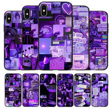 Purple Love Aesthetic Art black Silicone Phone Case For iPhone 13 12 XR XS Max 5 5S SE 2020 6 6S PLUS 7 8 X 11Pro Max 11 Cover 2024 - buy cheap