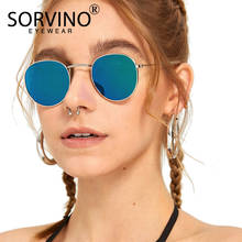 SORVINO, маленькие, Овальные, поляризационные солнцезащитные очки для женщин, 2020, Ретро дизайн, стимпанк, розовое золото, зеркальные солнцезащитные очки 2024 - купить недорого