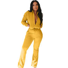 Autumn Long Sleeve Rompers Womens Jumpsuit Zipper Turtleneck High Waist Wide Leg Romper Pocket Casual Overalls for Women Outfits 2024 - buy cheap