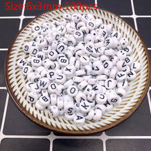 100pcs 6x3mm Mixed Letter Acrylic Beads Round Flat Alphabet Digital Cube Loose Spacer Beads For Jewelry Making Bracelet #05 2024 - buy cheap