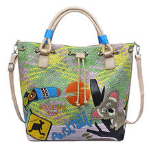 Women Bags Leather Patchwork Embroidery Handbags Shoulder Bags Messenger Bag Female Totes Braccialini Style Art Cartoon Koala 2024 - buy cheap