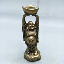 Изысканная Античная бронзовая посуда Yuanbao Maitreya Будда украшение для дома 2024 - купить недорого