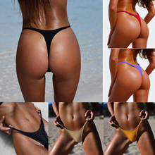 2021 Summer Sexy Thong Bikini Bottoms Women G-String Brazilian Thongs Swimwear Swimsuit Solid Bottom Swimming Suit 2024 - купить недорого