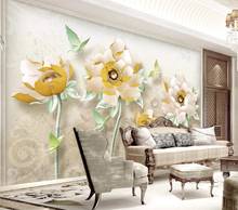 Custom Photo Mural Peony Flower Vintage European Jewelry TV sofa Background Wall Painting Living Room 3D Embossed Wallpaper 2024 - buy cheap