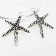 Pingentes antigos de estrela do mar, prata metálica, joia com achados acessórios 12983, 15 peças 2024 - compre barato