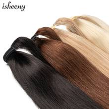 Волосы Isheeny 100-140 г для хвоста Remy, прямые волосы для наращивания, 14, 18, 22 дюйма, 100% натуральные волосы 2024 - купить недорого