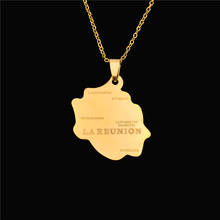 Wholesale Fashion Stainless Steel Necklace Reunion Map Pendant Necklace for Women Country Map Jewelry France Reunion Island 2024 - buy cheap