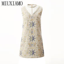 Miuximao-vestido de festa luxuoso 2020, vestido feminino de verão, slim, bordado de diamantes floridas, acessório para escritório 2024 - compre barato