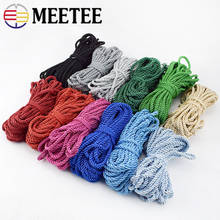 Meetee 10M 5mm 3 Shares Twisted Cotton Nylon Cords Colorful DIY Craft Braided Decoration Rope Drawstring Belt Accessories AP477 2024 - buy cheap
