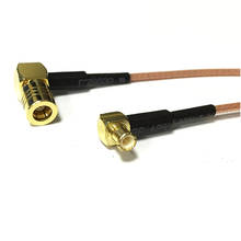 Interruptor de ángulo recto hembra SMB MCX macho, cable pigtail de 90 grados RG178, adaptador de 15CM y 6 ", venta al por mayor, novedad 2024 - compra barato