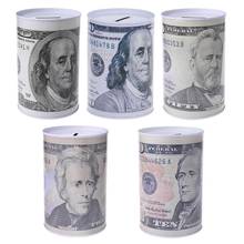 Creative Euro Dollar Metal Cylinder Piggy Bank Saving Money Box Home Decoration 2024 - buy cheap