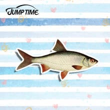 Jump Time 13cm x 6.4cm 3D Car Styling Grass Carp Fishing StickerCar Bike Motor Cool Laptop Vinyl Decal Waterproof Car Sticker 2024 - buy cheap