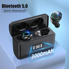 Беспроводные Bluetooth наушники беспроводные наушники 9D HIFI стерео звук с микрофоном гарнитуры спортивные водонепроницаемые наушники сенсорное управление 2024 - купить недорого