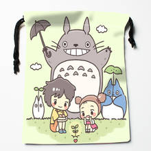 Anime Totoro Drawstring Bags HD Print 18X22CM New Arrival Soft Satin Fabric Resuable Storage Clothes Bag Shoes Bags 0519 2024 - buy cheap