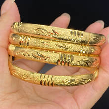 8mm Dubai Bangles for Women Indian Jewelry Europe Arab Gold Bangles African Israel Bracelets& Bangles Middle East Bride Jewelry 2024 - buy cheap