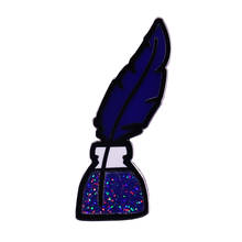 Broche de tinta de pena broche de glitter mágico retrô charmoso adição charmoso 2024 - compre barato