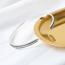 925 стерлингового серебра винтажный браслет с подвеской в виде пера & браслет для женщин и мужчин, элегантный ювелирный sl143 2024 - купить недорого