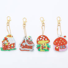 DIY Cartoon Mushroom house Full Drill Special Shaped Diamond Painting Keychain Pendant Diamond Embroidery Women Bag Decoration 2024 - buy cheap