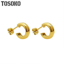TOSOKO Stainless Steel Jewelry Simple C Earrings  Small And Exquisite Earrings For Women BSF429 2024 - buy cheap