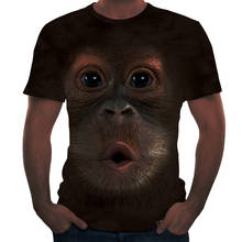 Estilo europeu e americano camisa masculina animal macaco 3d macaco rosto impressão digital camiseta masculino 2024 - compre barato